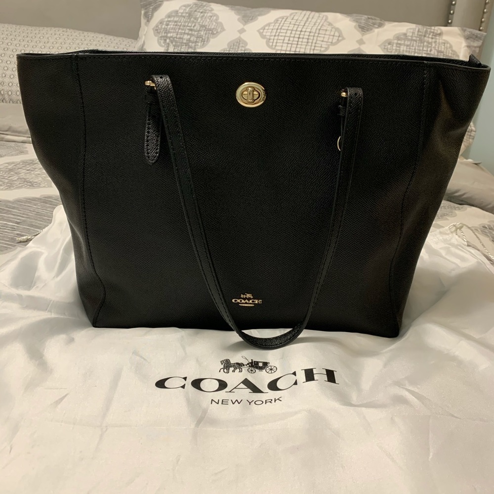 Coach Black Leather Tote